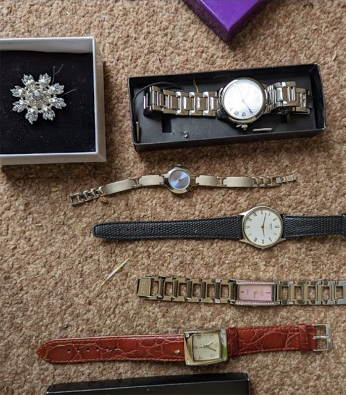 various old watches and jewellery