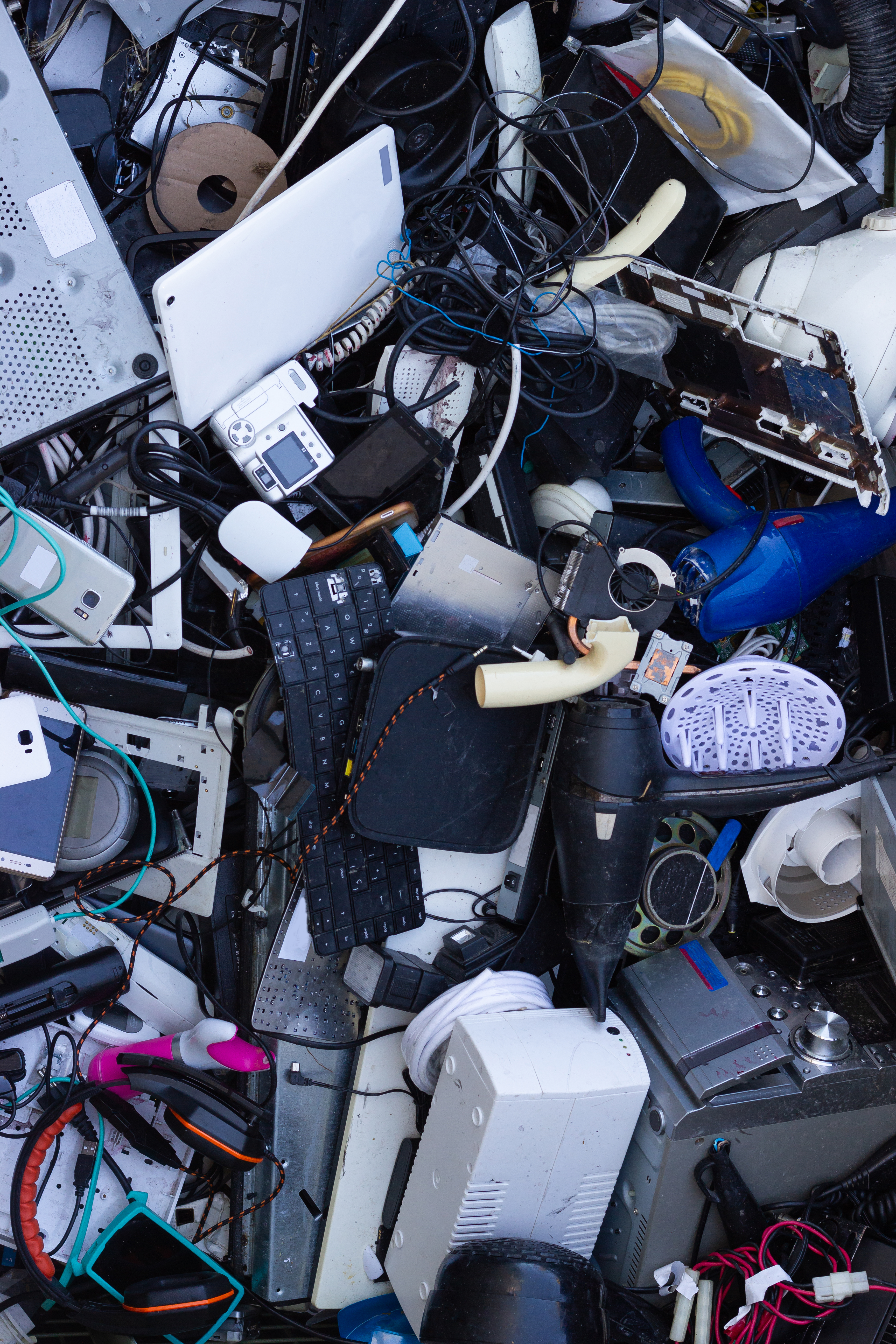 Household Electrical Waste piled together